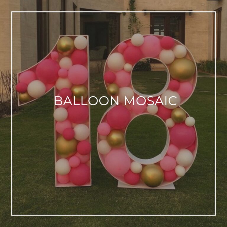 18th birthday party balloon mosaic of the number 18