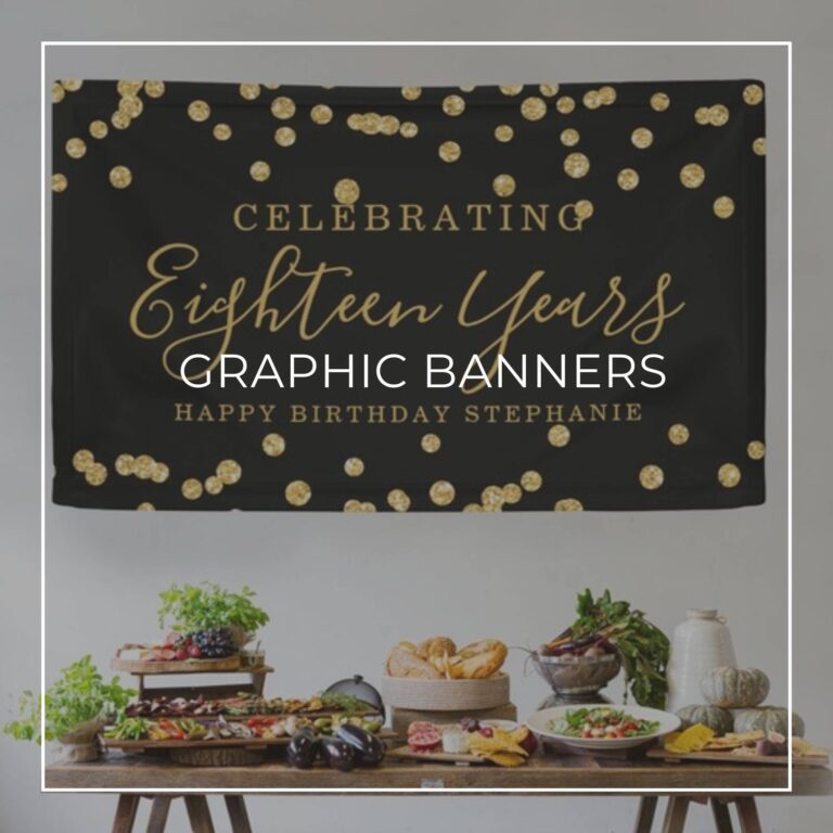 Celebrating 18 Years black and gold sequin custom birthday banner