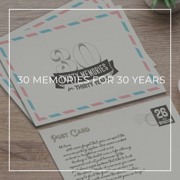 30th birthday memory postcards