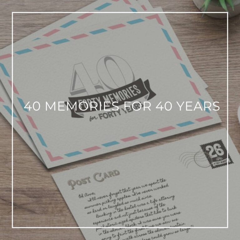 40th birthday memory postcards