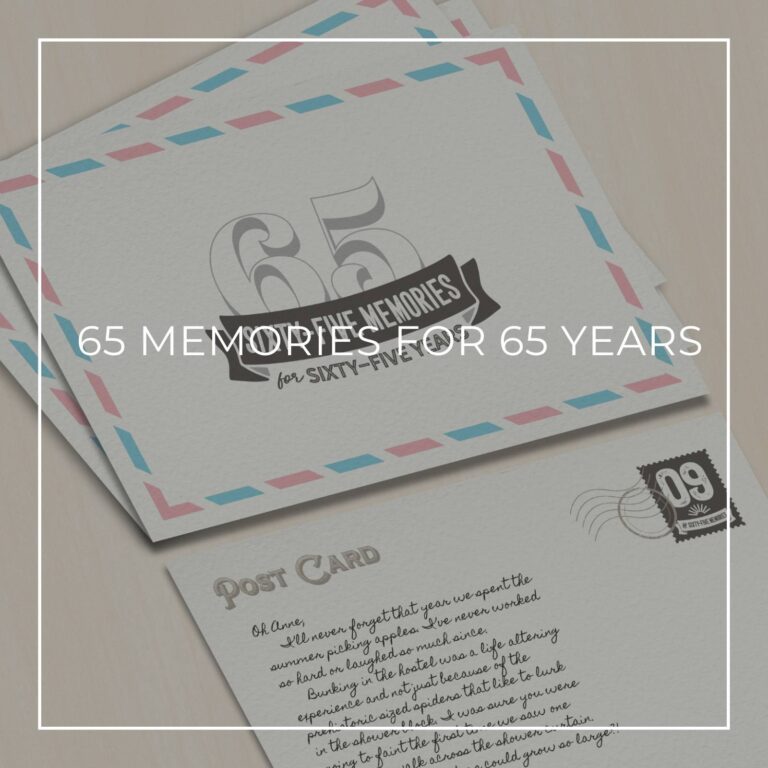 65th birthday memory postcards