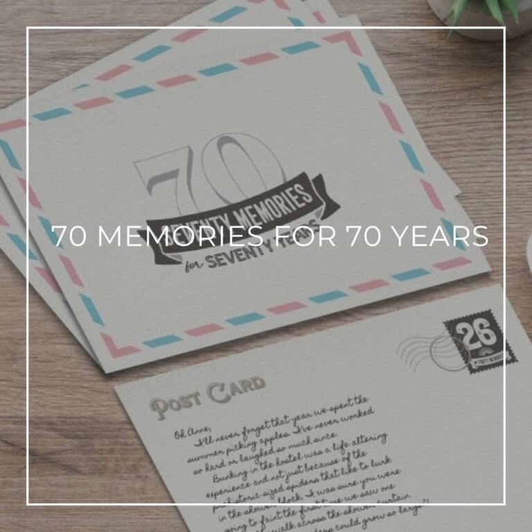 70th birthday 'share a memory' postcards