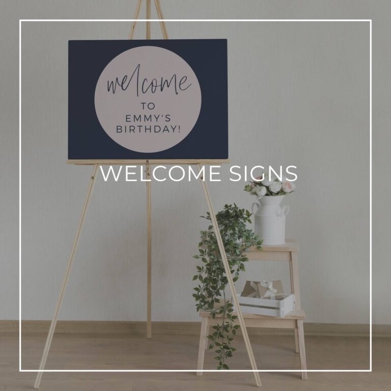 custom 95th birthday party welcome sign on an easel