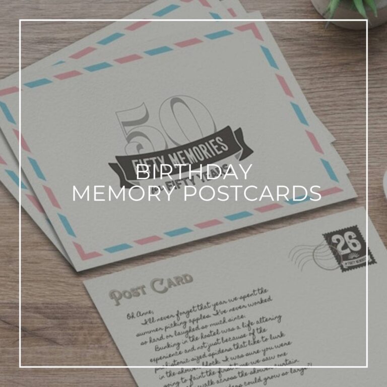 50th birthday memory postcards