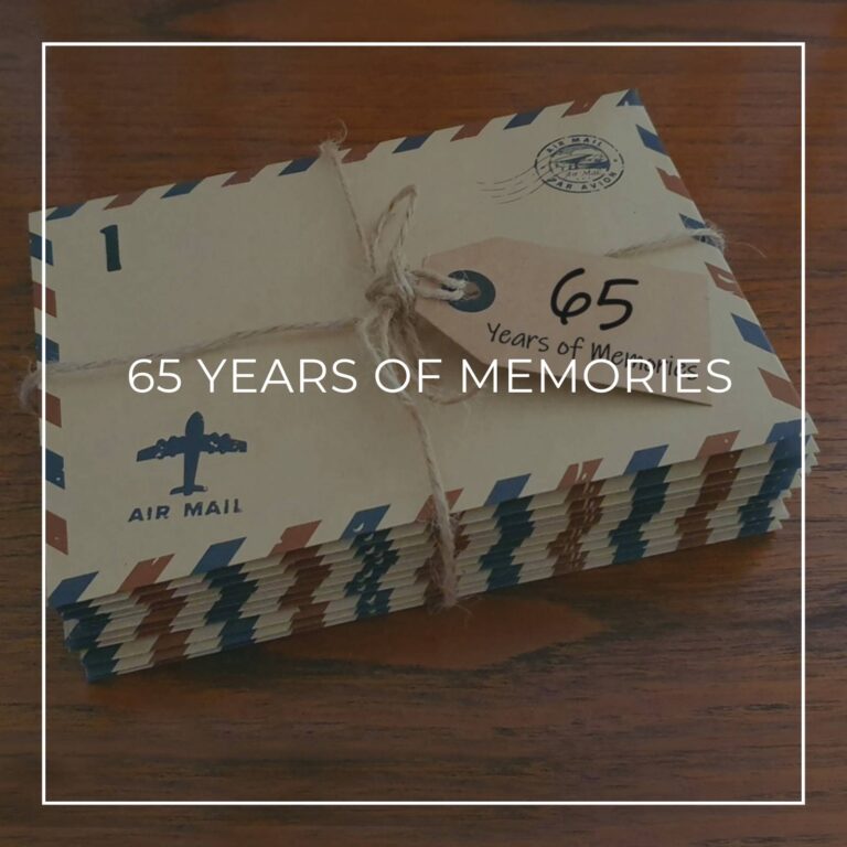 a stack of numbered 'memory letters' in air mail envelopes