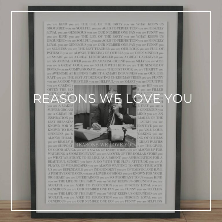 framed reasons we love you poster with photo of the retiree