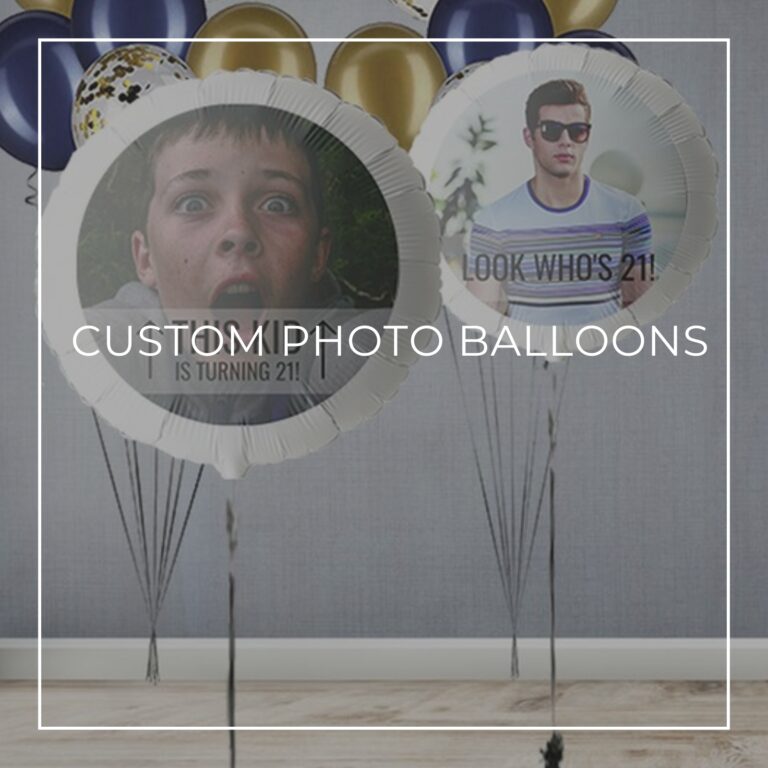 This Kid is Turning 21 and Look Who's 21 custom photo birthday balloons