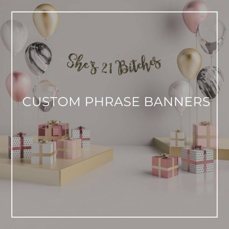 she's 21 bitches custom phrase 21st birthday banner surrounded by balloons