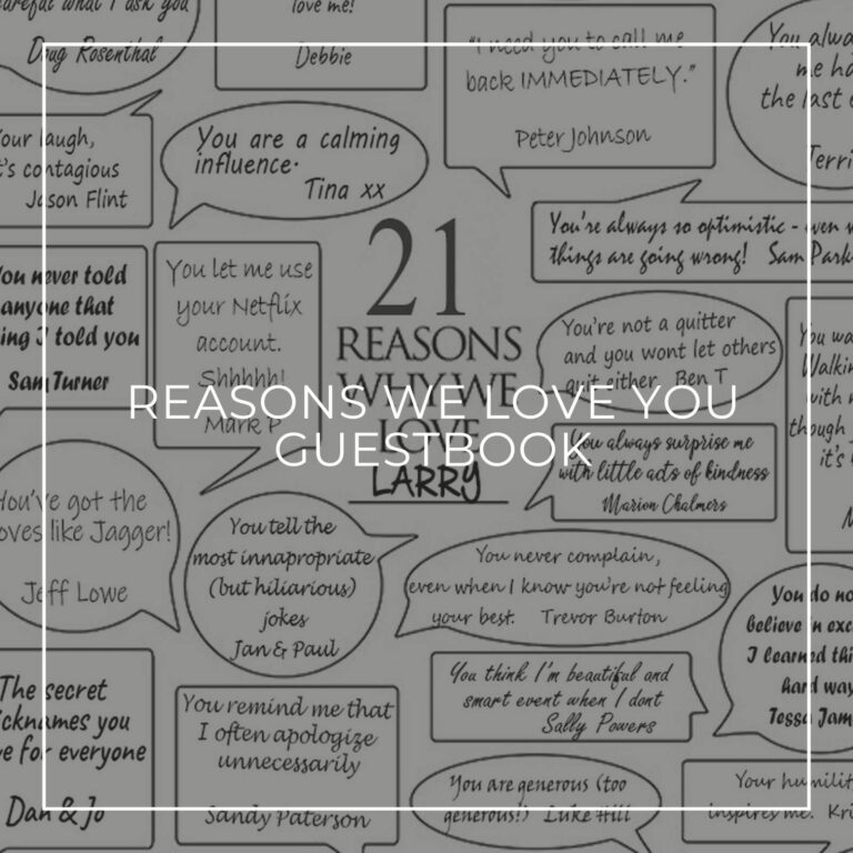 handwritten 21 reasons we love you signing poster birthday guestbook alternative