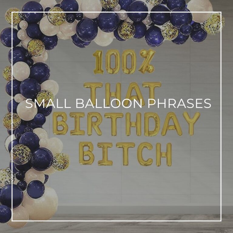 100% That Birthday Bitch spelled out with small letter balloons on wall