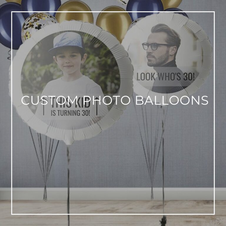 This Kid is Turning 30 and Look Who's 30 custom photo birthday balloons