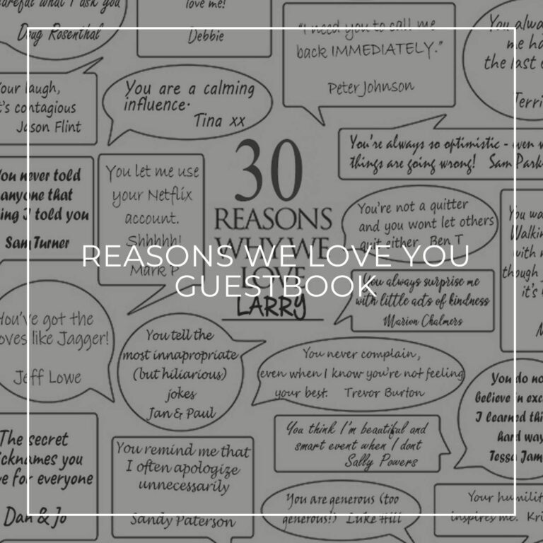 handwritten 30 reasons we love you signing poster birthday guestbook alternative