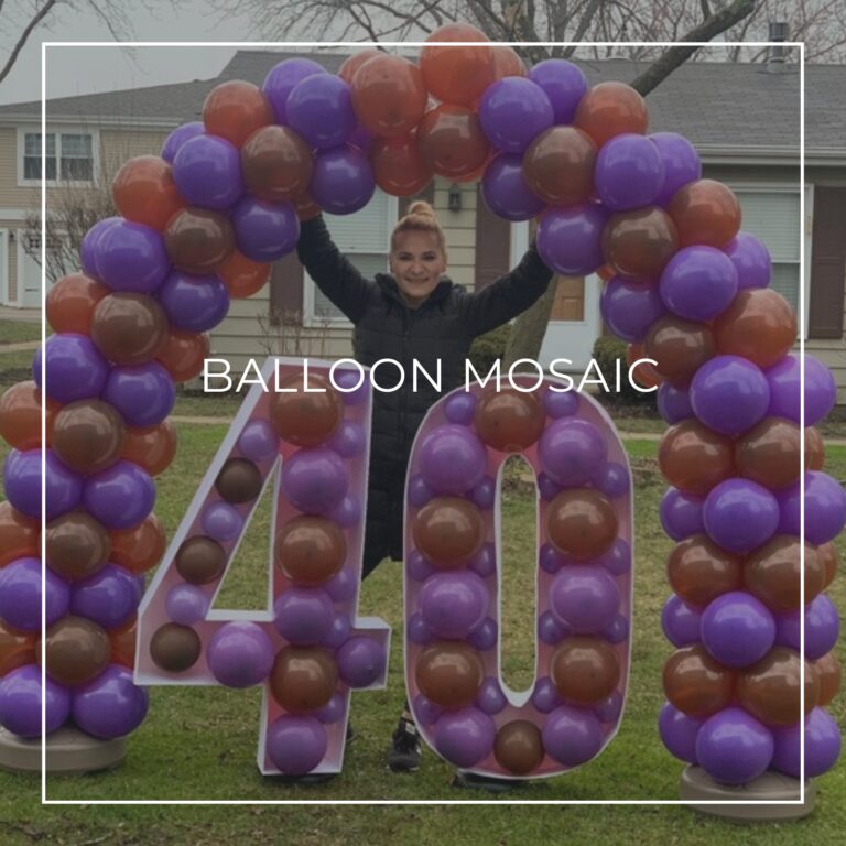 50th birthday party balloon mosaic of the number 50