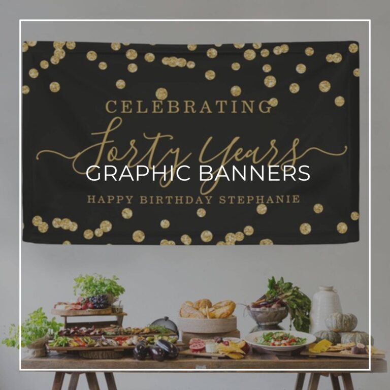 Celebrating 40 Years black and gold sequin custom birthday banner