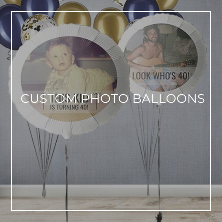 This Kid is Turning 40 and Look Who's 40 custom photo birthday balloons