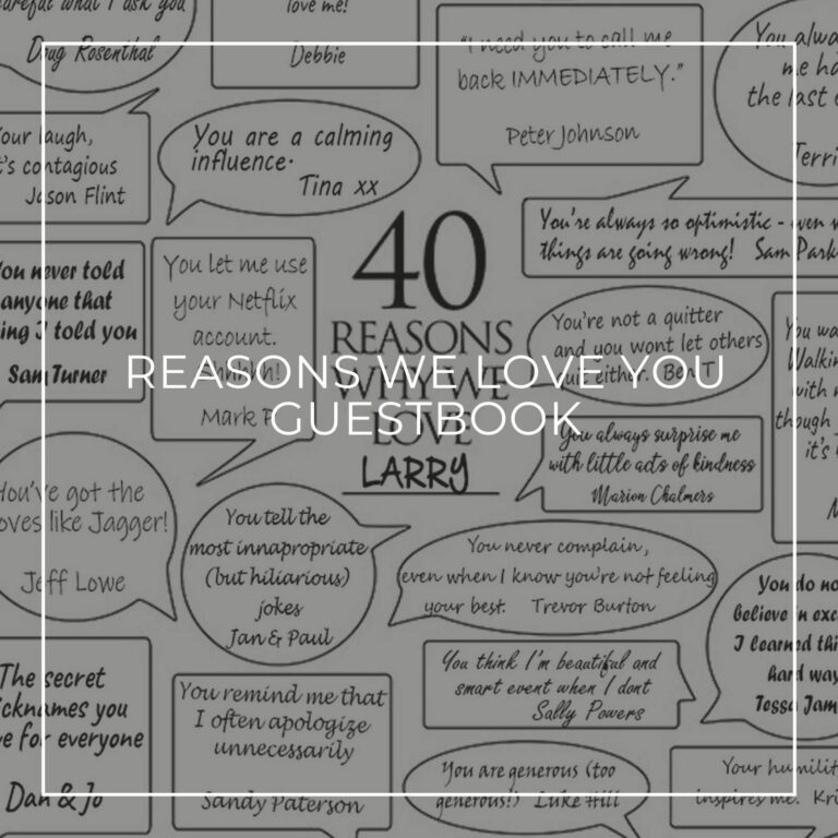 handwritten 40 reasons we love you signing poster birthday guestbook alternative