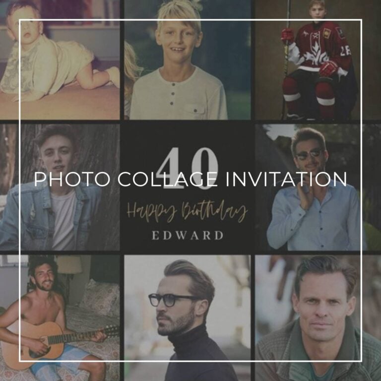 40th Birthday Photo Collage Invitation title image