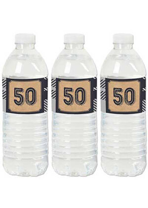 Aged to Perfection 50th birthday water bottle labels