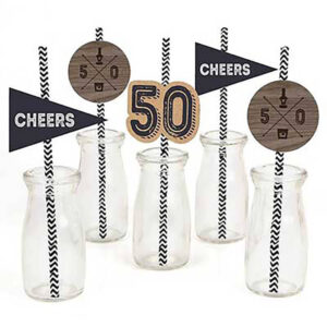 Aged to Perfection 50th Birthday drinks straws
