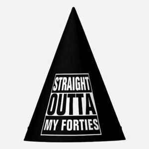 Straight Outta My Forties 50th birthday party hat