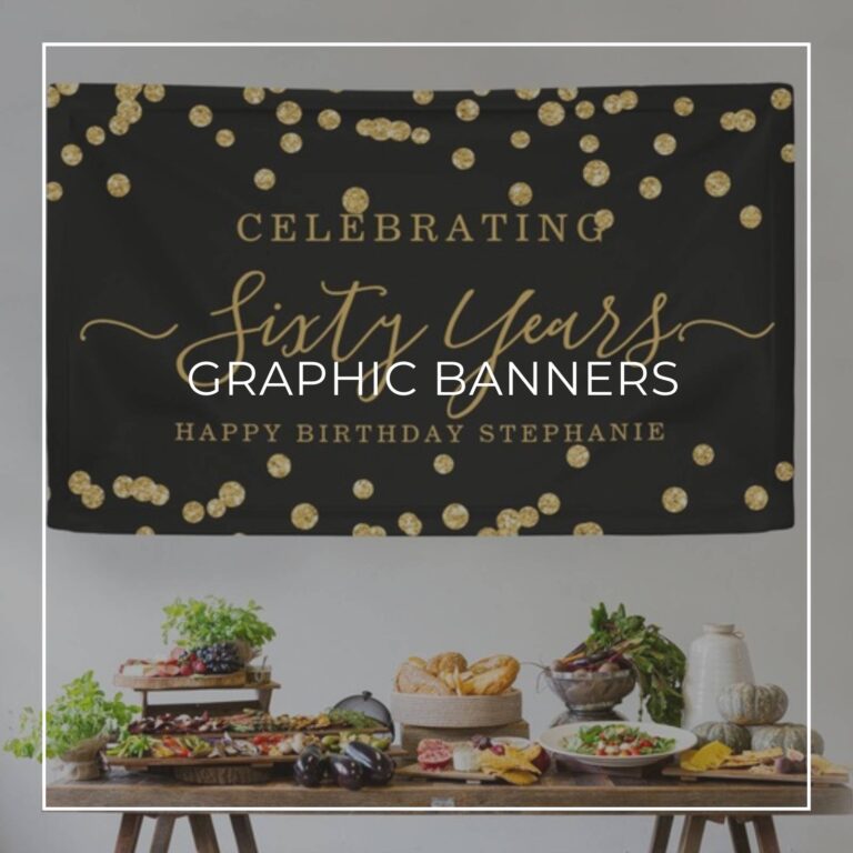 Celebrating 60 Years black and gold sequin custom birthday banner