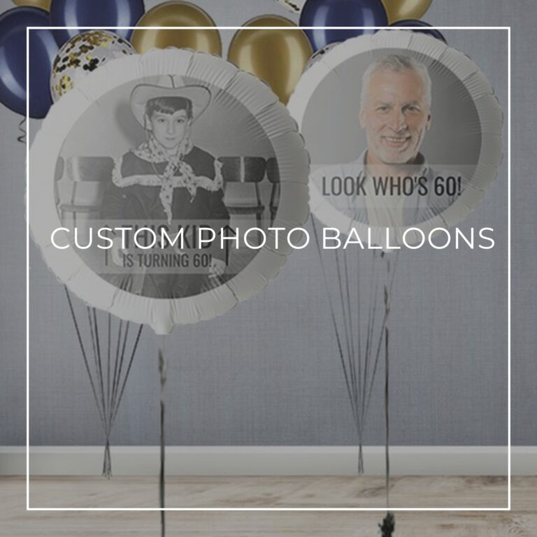 This Kid is Turning 60 and Look Who's 60 custom photo birthday balloons