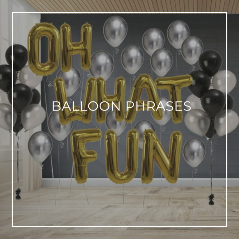 60th birthday party giant letter balloons spelling 'Oh What Fun'