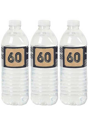 Aged to Perfection 60th birthday water bottle labels