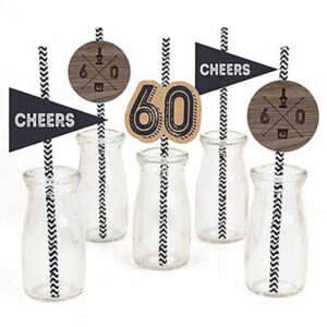 Aged to Perfection 60th birthday drinks straws