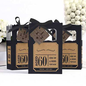 Aged to Perfection 60th birthday party favor bags