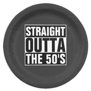 Straight Outta The 50s 60th birthday party party paper plates