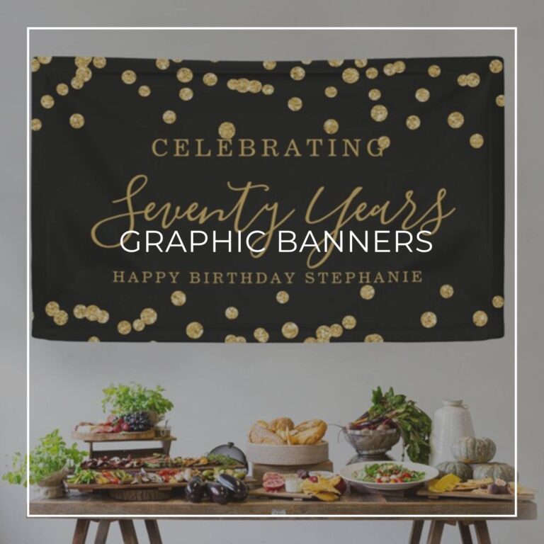 Celebrating 70 Years black and gold sequin custom birthday banner