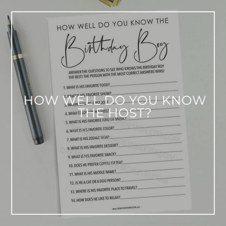 'How well do you know the birthday boy?' 70th birthday party game printable quiz