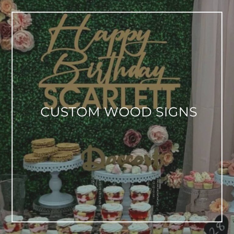 Custom wood name signs for a 75th birthday party