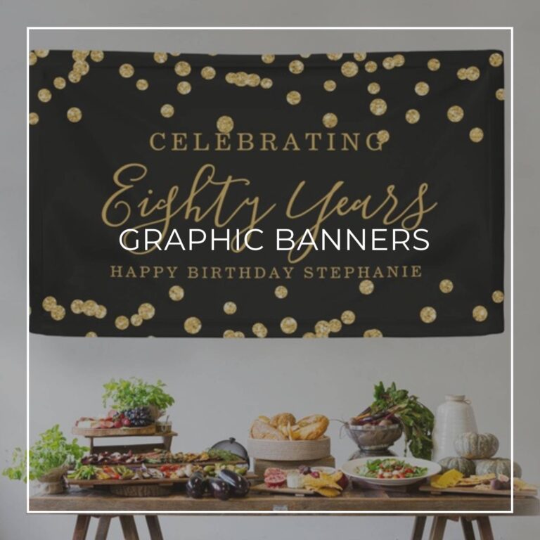 Celebrating 80 Years black and gold sequin custom birthday banner