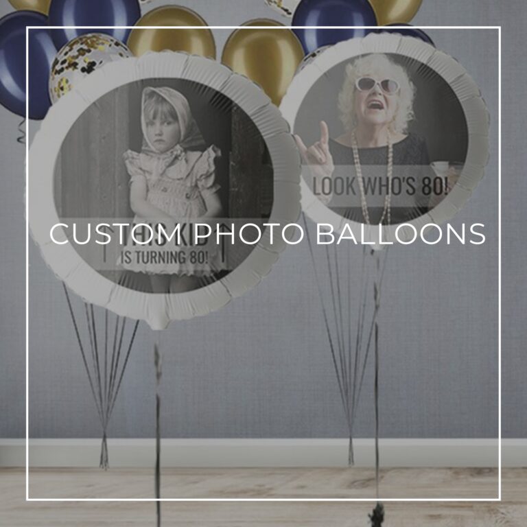 This Kid is Turning 80 and Look Who's 80 custom photo birthday balloons