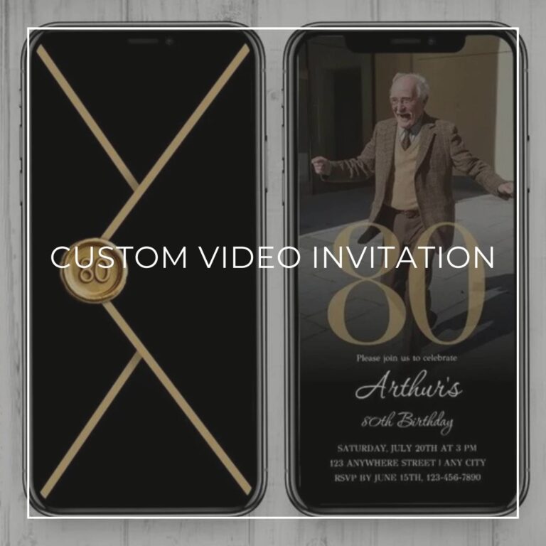 80th Birthday Custom Video Invitation title image