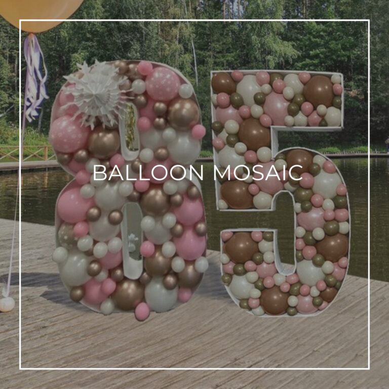85th birthday party balloon mosaic of the number 85