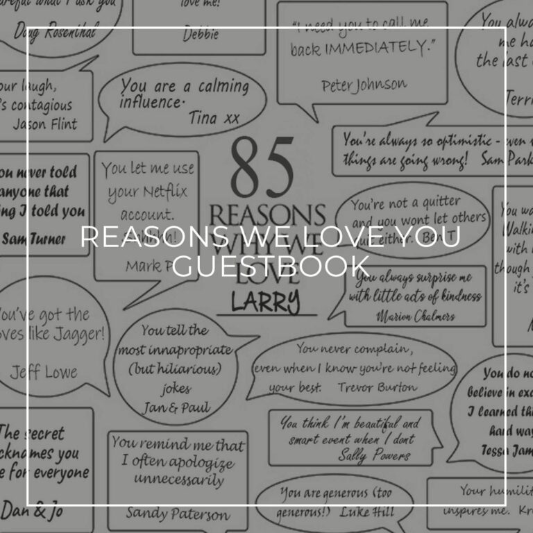handwritten 85 reasons we love you signing poster birthday guestbook alternative