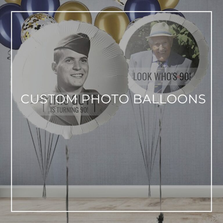 This Kid is Turning 90 and Look Who's 90 custom photo birthday balloons