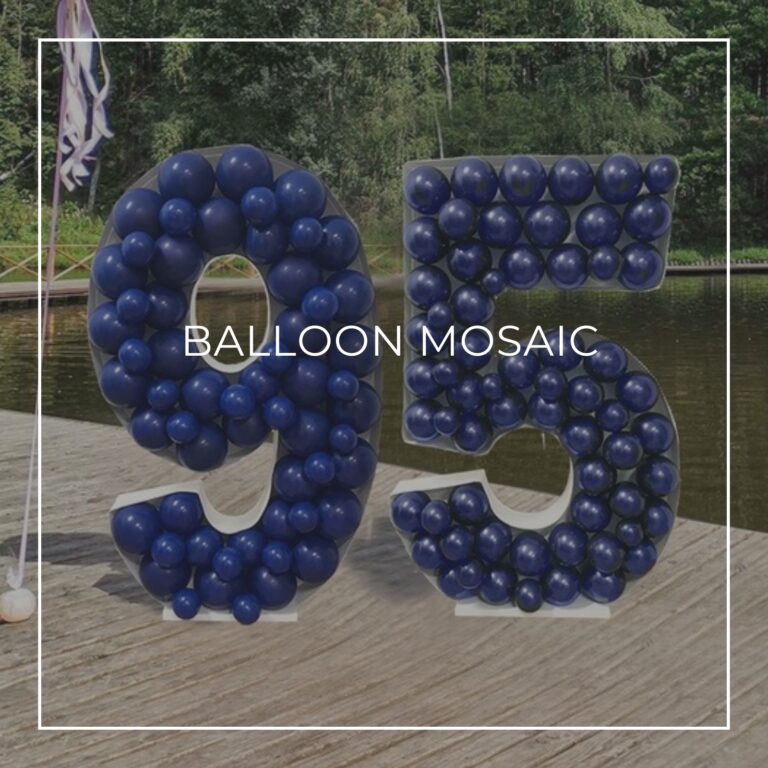 95th birthday party balloon mosaic of the number 95