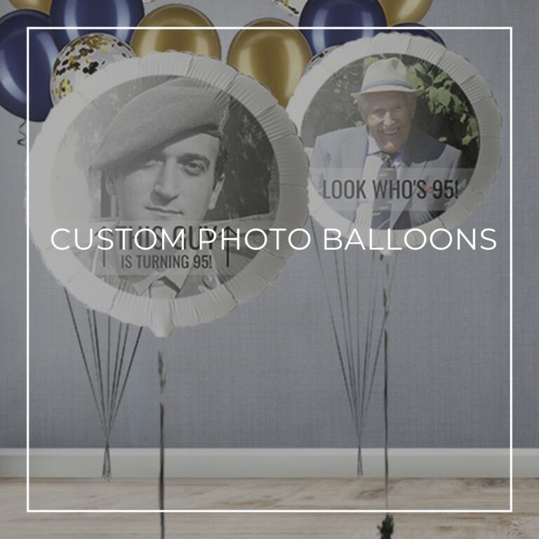 This Guy is Turning 95 and Look Who's 95 custom photo birthday balloons