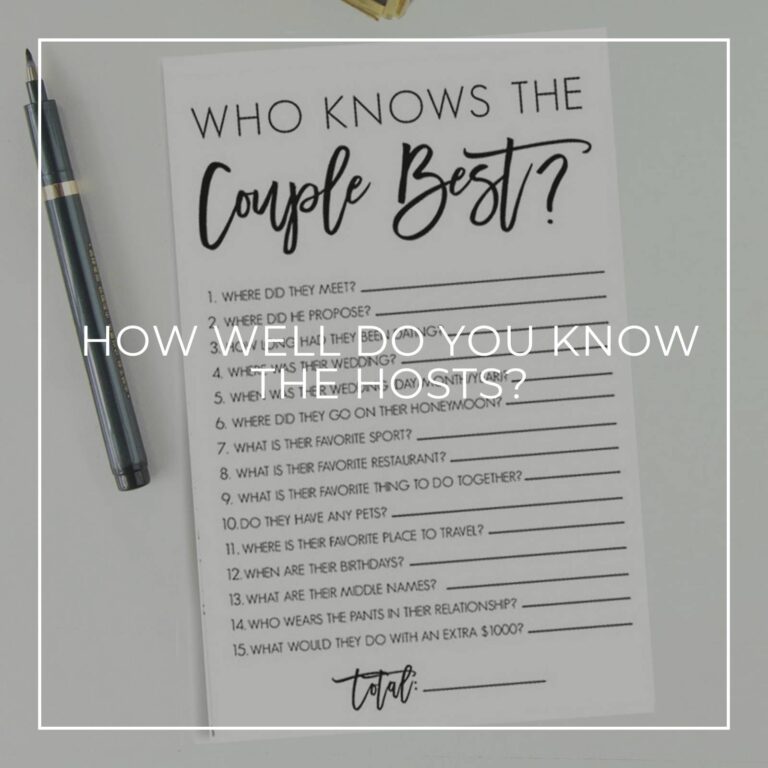 'How well do you know the couple?' anniversary party game printable quiz