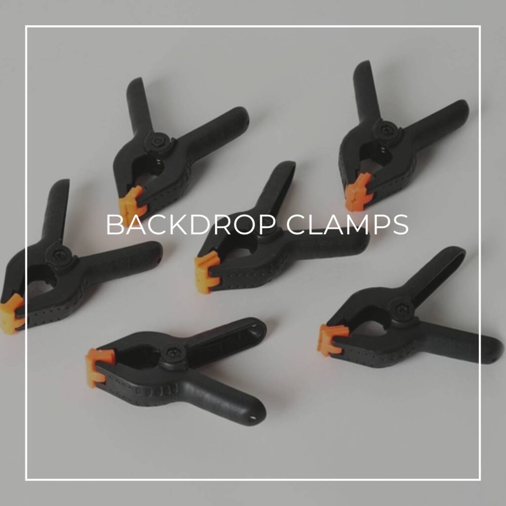 backdrop clamps to clip backdrop to a stand to reduce sagging