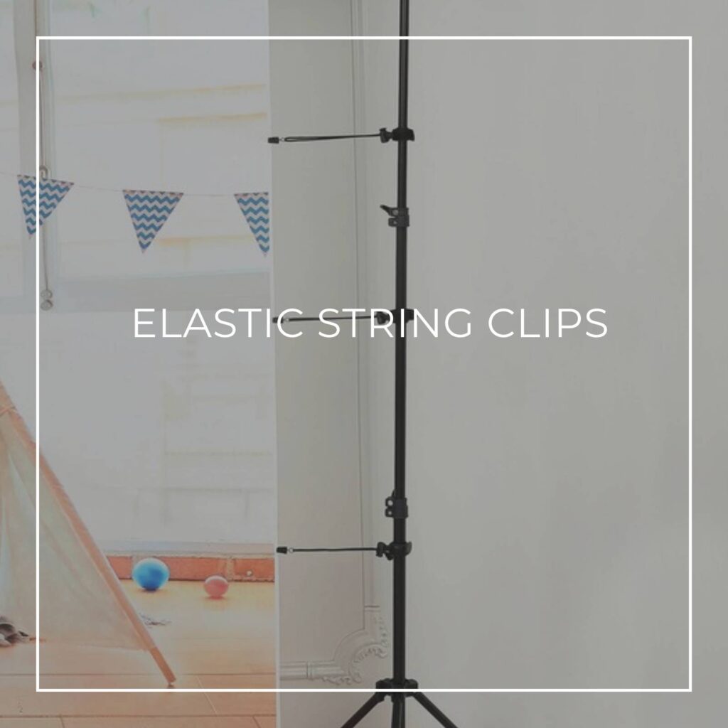 elastic backdrop string clips to pull a backdrop taut