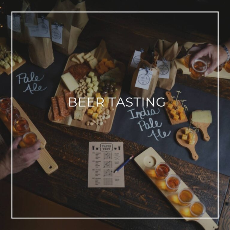 65th birthday beer tasting party kit with charcuterie board