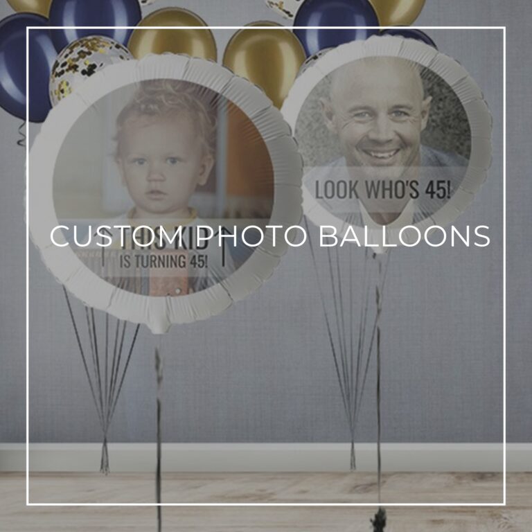 This Kid is Turning 45 and Look Who's 45 custom photo birthday balloons