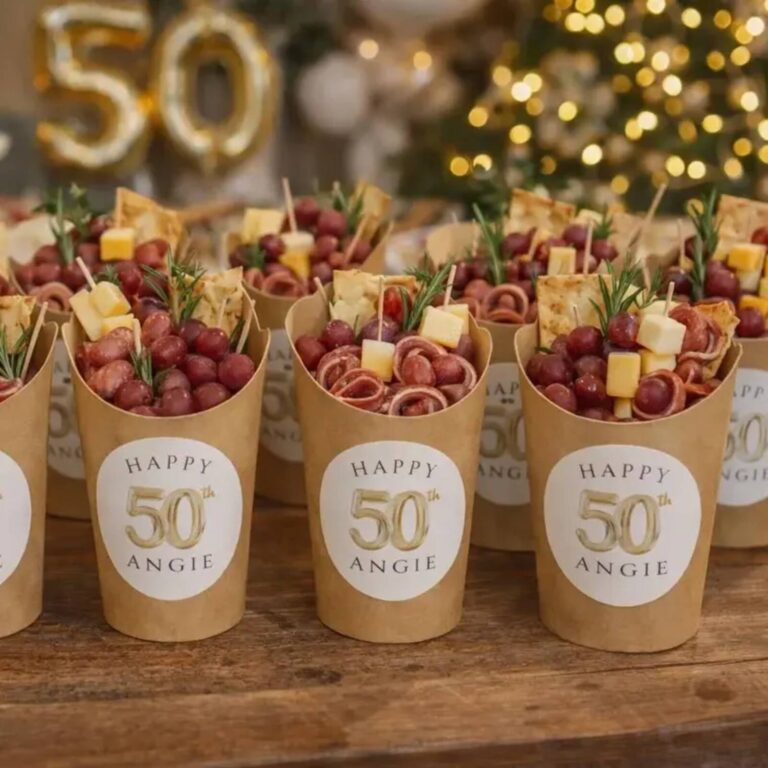 Individual charcuterie cups styled for a party