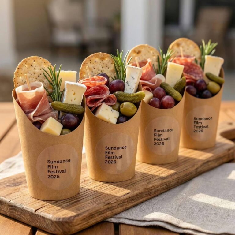 Individual charcuterie cups displayed for a celebration
