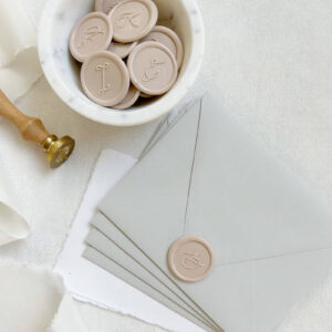 personalized beige wax envelope seal